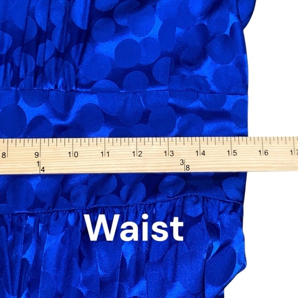 Maggy London Blue Ruched Tiered Halter Midi Dress - Picture 8 of 8